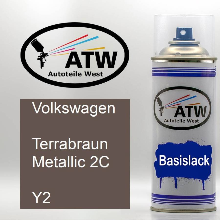 Volkswagen, Terrabraun Metallic 2C, Y2: 400ml Sprühdose, von ATW Autoteile West.